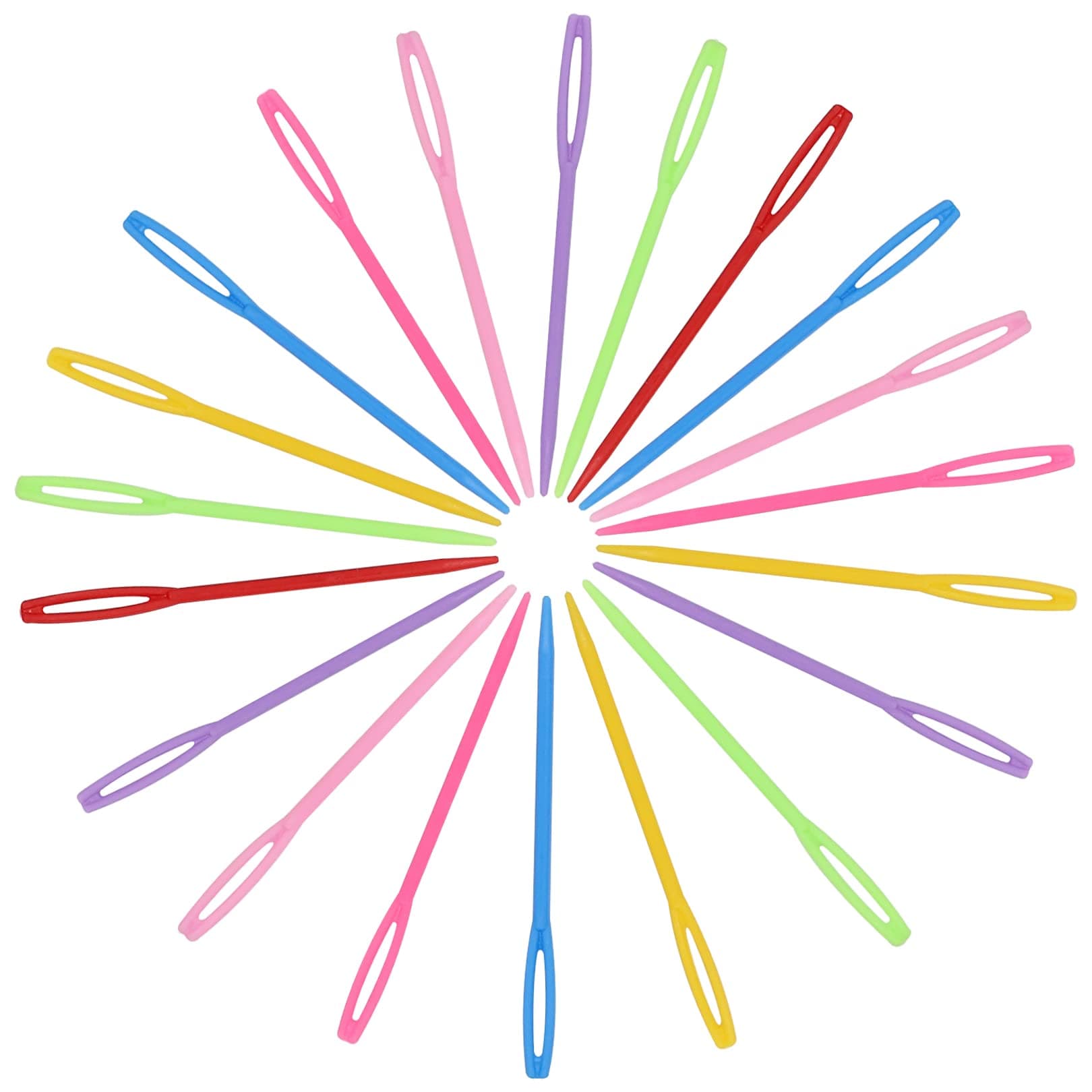 Plastic Sewing Needles,20Pcs Large Eye Plastic Sewing Needles,Eye Sewing Needles for Children,Colorful Weaving and Sewing Needle,Learning Needles,PlasticSewing Needles for Sewing Craft and Kids DIY