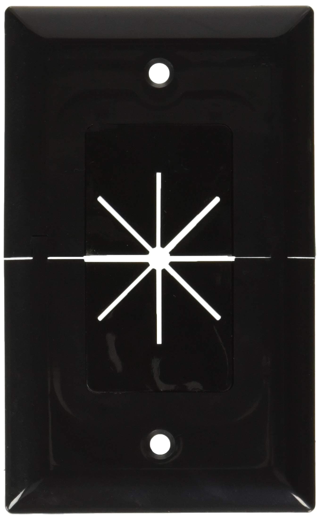 DataComm Electronics 45-0017-BK Split Style TV Plate with Flexible AV/HDMI Cable Pass-Through