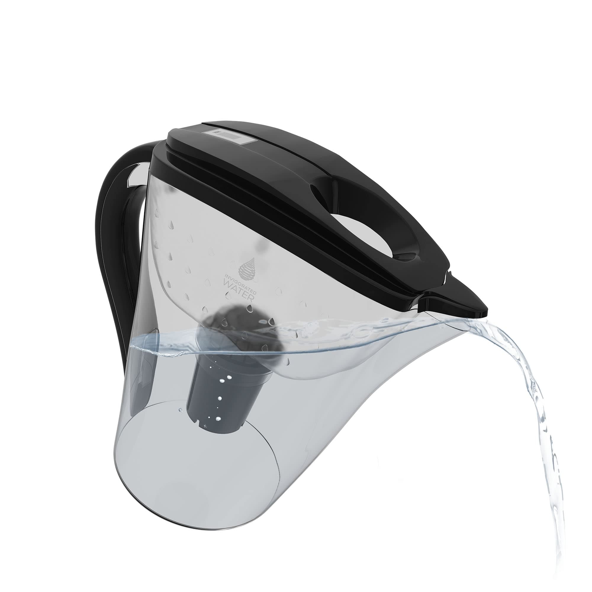 pH Restore Alkaline Water Pitcher - Long Lasting Water Filter Pitcher with Multi-Stage Filtration System - Water Jug for High pH, Pure Drinking Water - 3.5 L / 118 Oz - Black