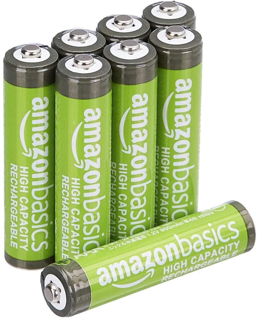 8-Pack Rechargeable AAA NiMH High-Capacity Batteries, 850 mAh, 1.2V, Recharge up to 500x Times, Pre-Charged