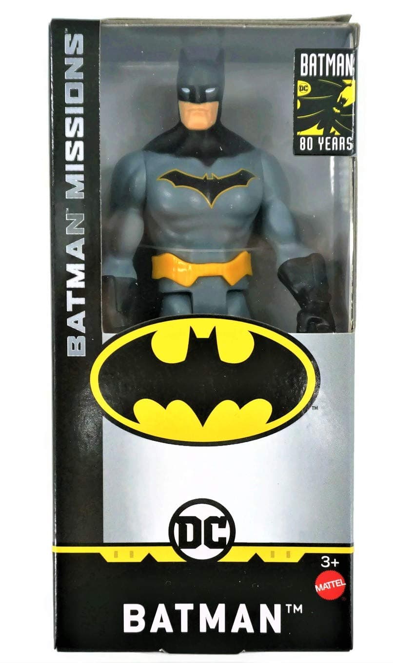 Batman Missions DC 6 Inch Action Figures | 5 Pack Includes The Joker, Grey Suit Batman, Black Suit Batman, Robin and Nightwing | 5 Point Articulation