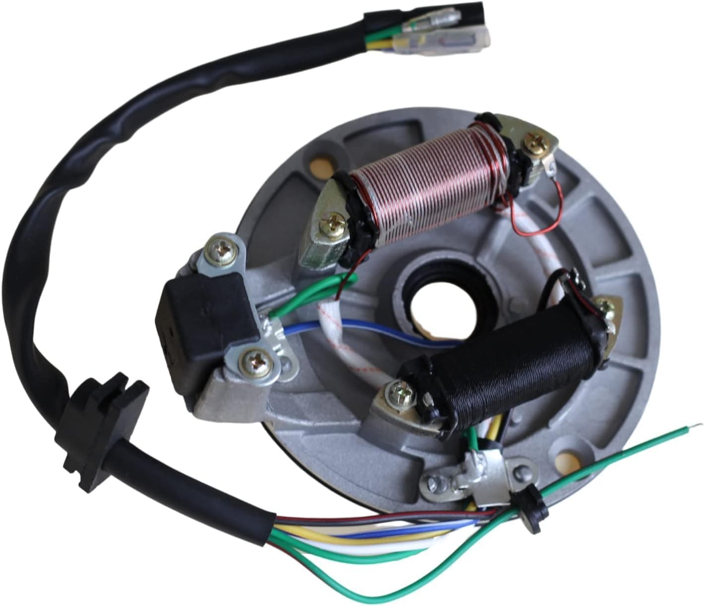 Trkimal 2 Coil Ignition Magneto Stator Plate for 50cc 70cc 90cc 110cc 125cc Kazuma Taotao Baja SSR Go-Karts Pocket Bikes Choppers ATV Quad Dirt Kick Bike 4 Wheeler