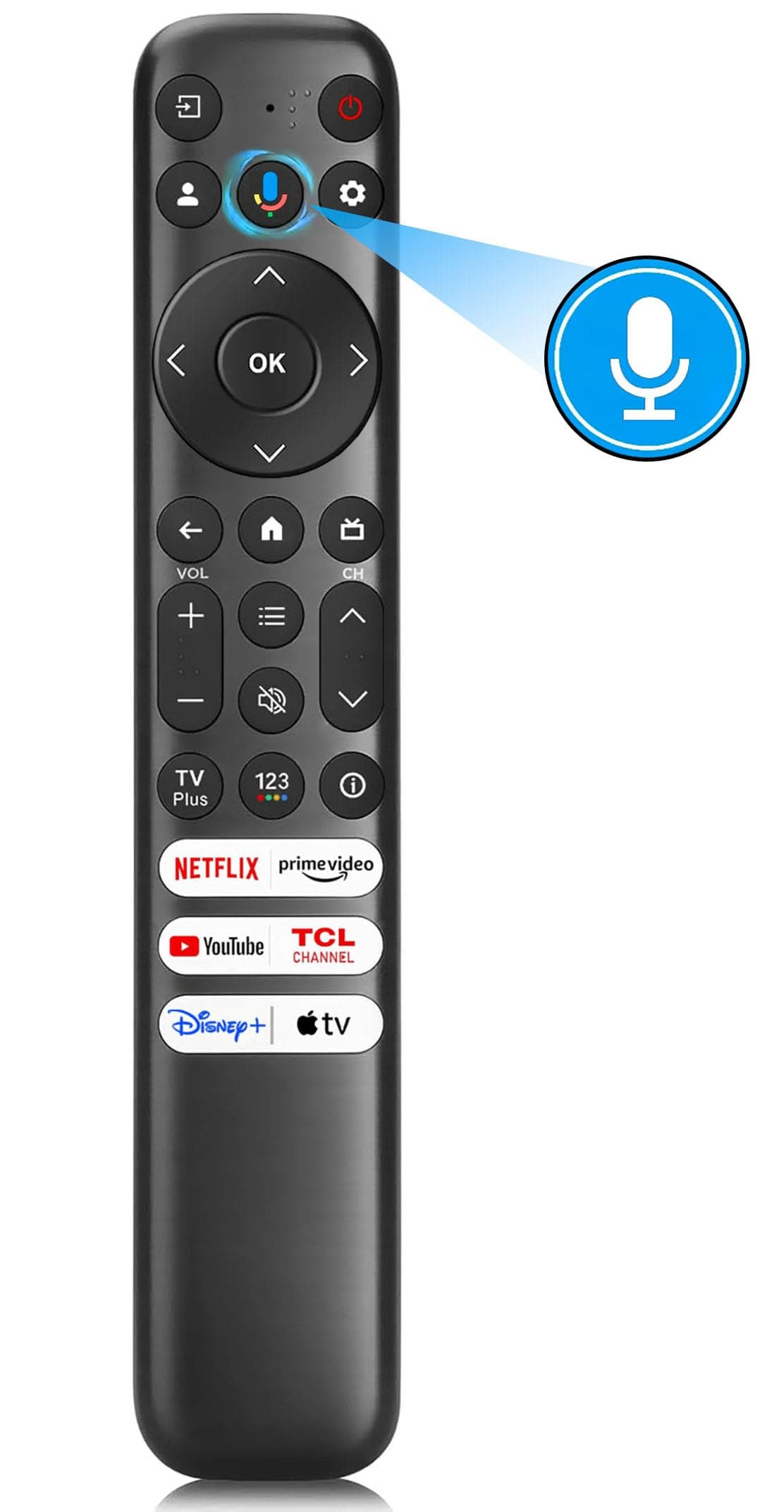 Voice Remote Control for TCL Google-TV LED UHD QLED FHD HDR Smart TVs, Replacement Remote RC813 for Q550G Q650G Q670G Q750G QM850G S370G S450G S470G S550G