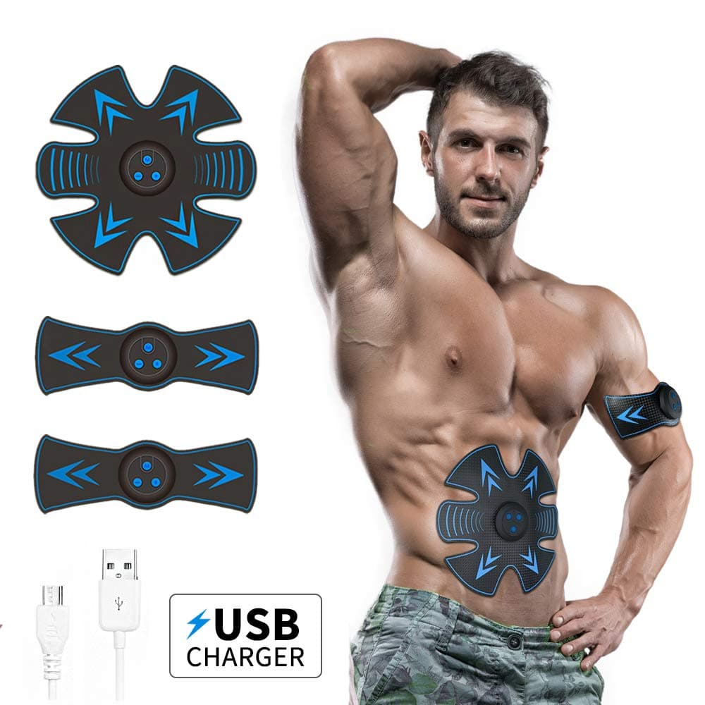 Phenitech Abs Stimulator, Muscle Stimulator EMS Muscle Trainer with USB Rechargeable Abdominal Toning belt-5 Modes & 15 Levels Muscle Toner For Abdomen/Arm/Leg Training
