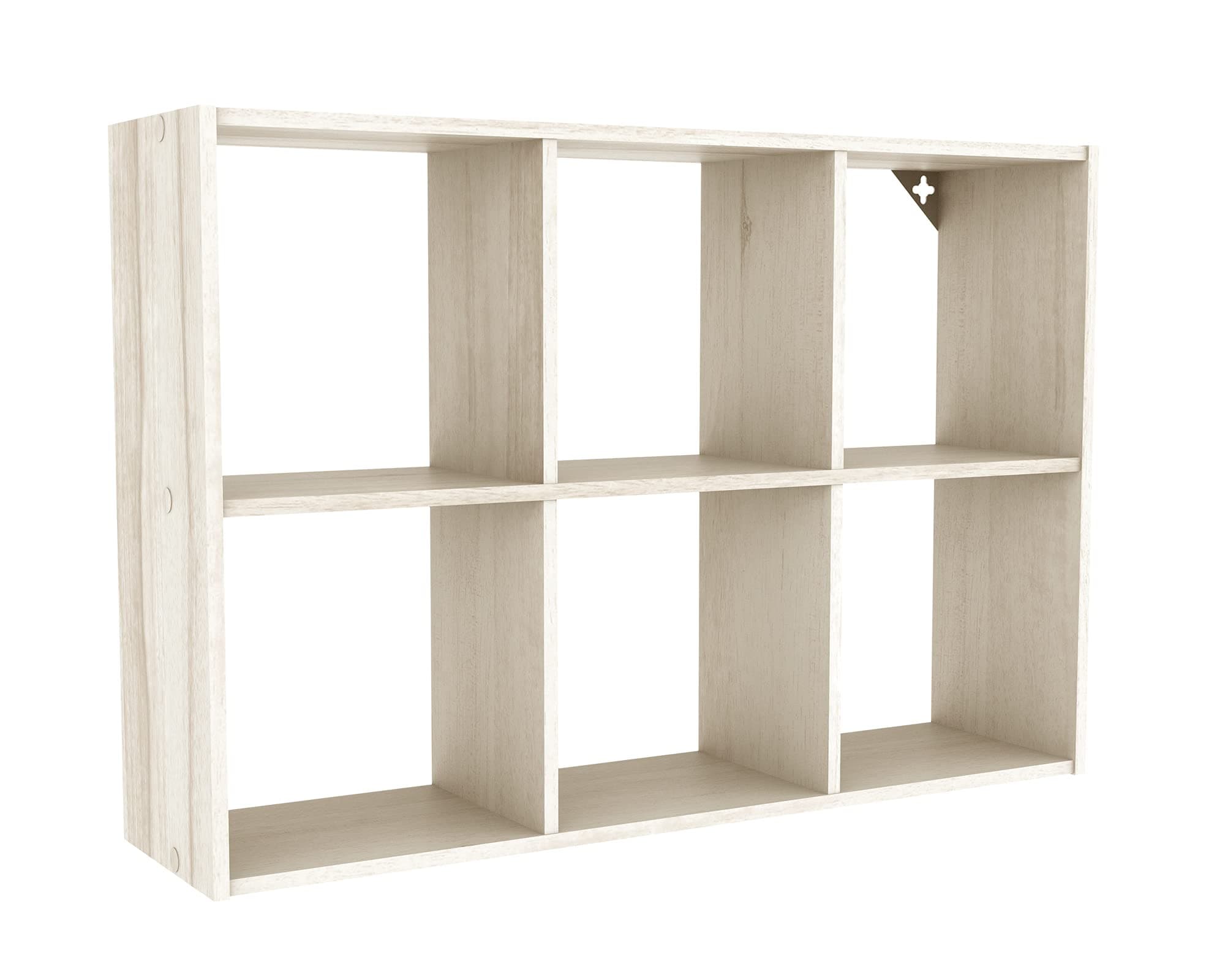 ClosetMaid 5430 Mini 6-Cube Desktop or Wall Mount Organizer, Bleached Walnut