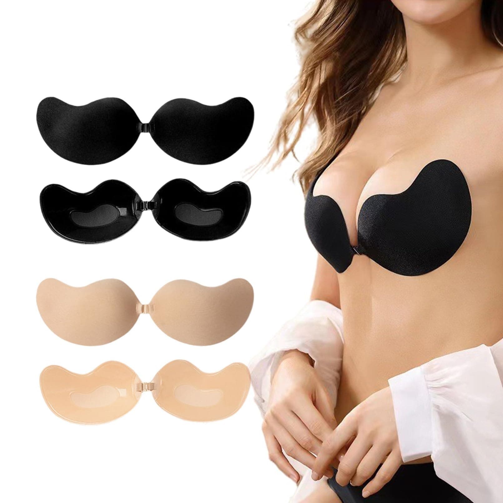 Knhorfad Deegnx - Push-Up Strapless Bra, Sticky Bra Backless Strapless Bra Push Up, Invisible Lift up Bra Self-Adhesive