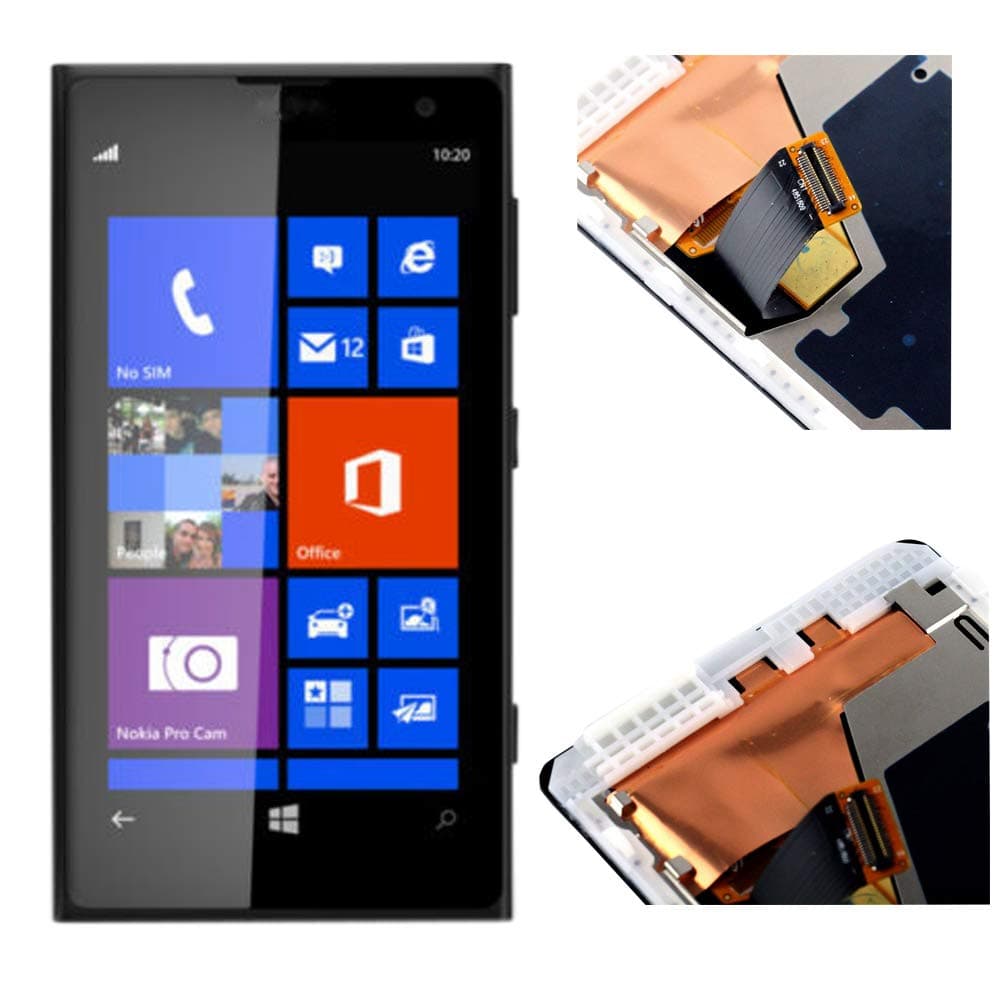 Assembly Replacement for Nokia Lumia 1020 LCD with Glass Touch Screen Tablet Repairs Part with Frame 4.5'' Black