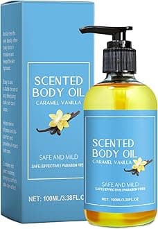 Orena Body Oil Cara- Vanilla, Moisturizing Body Oil, Daily Skin Se-rum, Lightweight, Hydrating, 100ml, For Massage, Bath, Skin Care