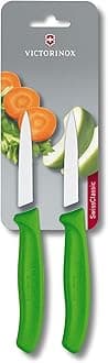 Swiss Classic 2 Piece Paring Knife Set Straight Edge Pointed Tip - Green