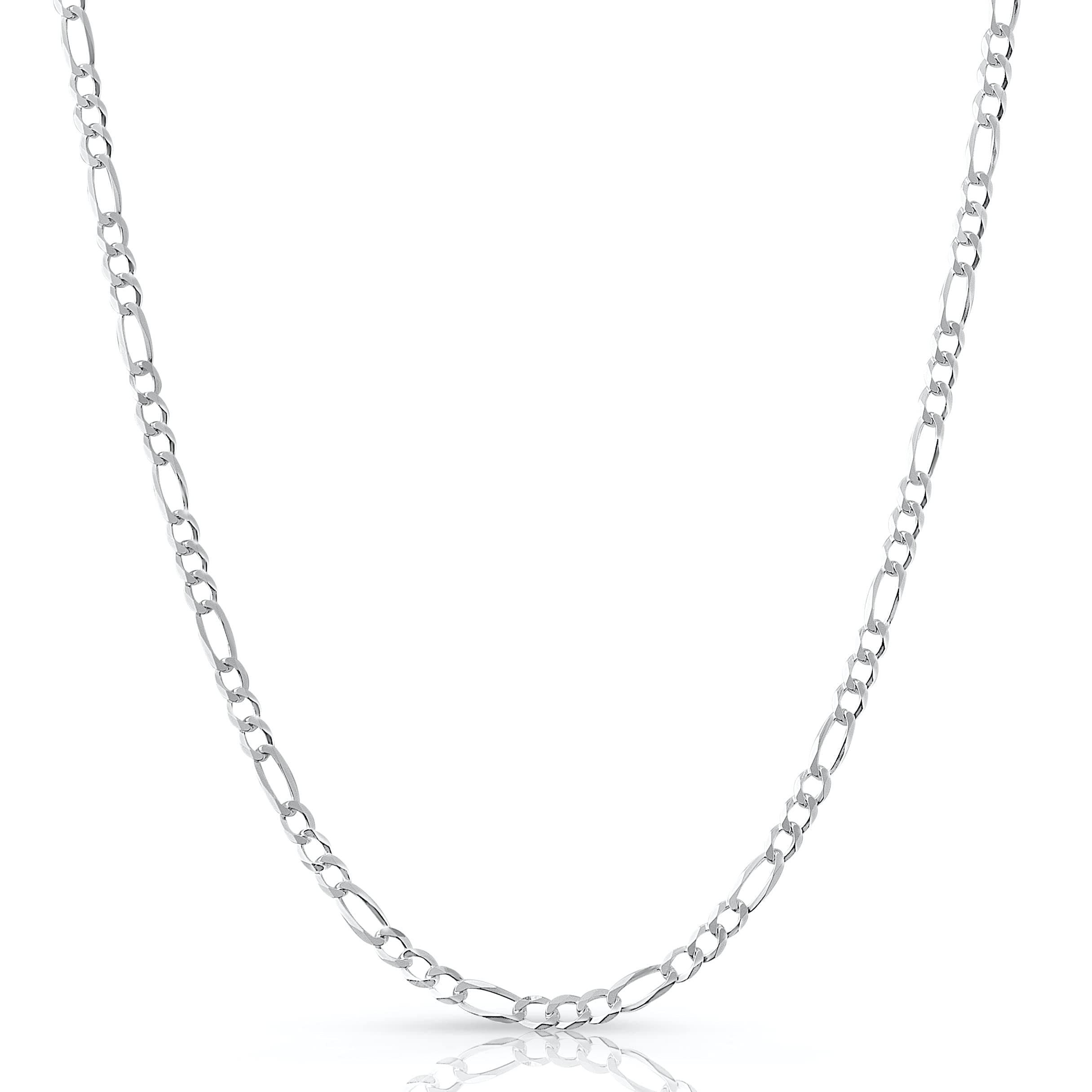 Figaro Chain Sterling Silver X ITProLux Technology 2MM-10.5MM | No Kinks, Not Flimsy, Strong & Sturdy | Silver Chain Necklace for Men & Women | Solid 925 Italy | Next Level Jewelry
