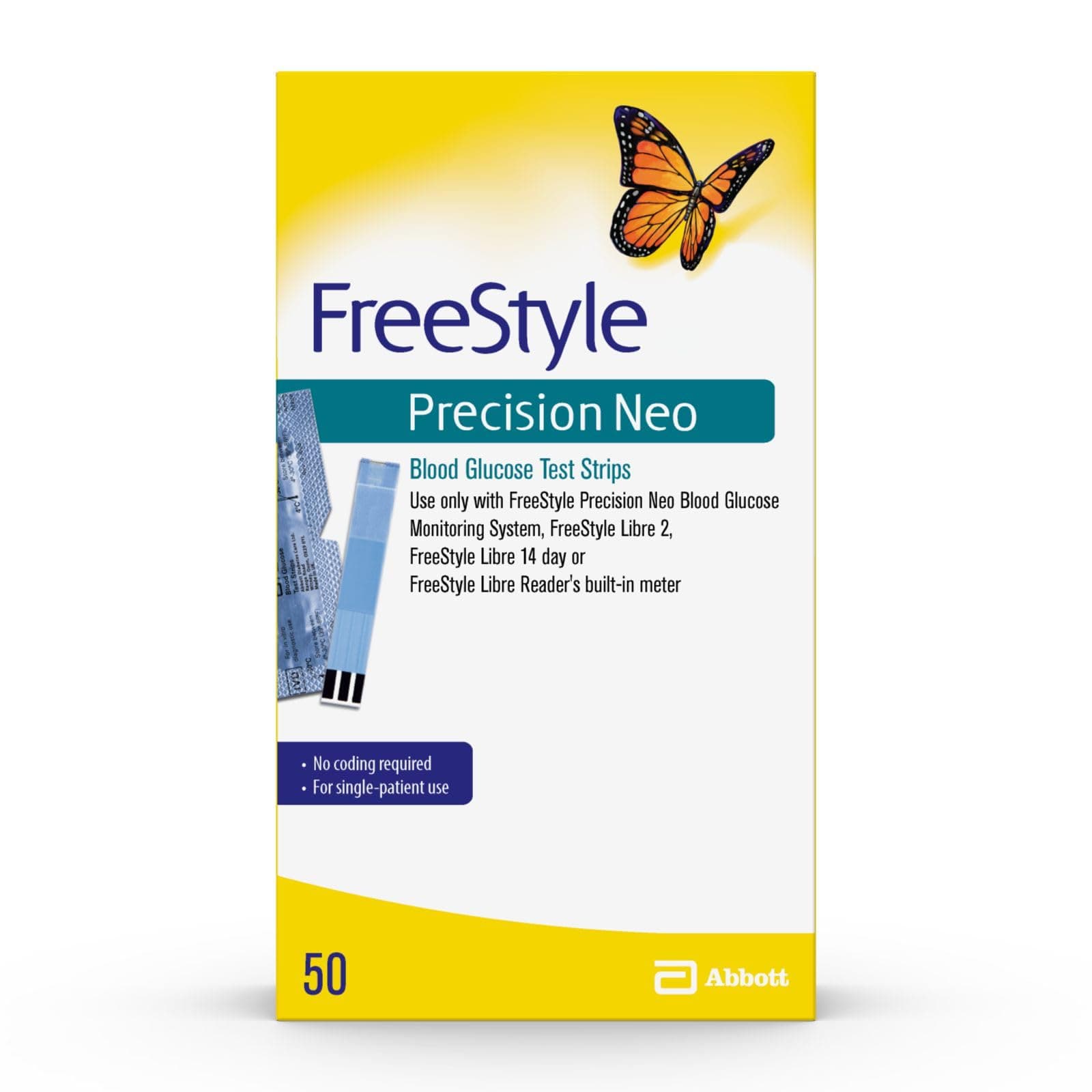 Precision Neo Blood Glucose Test Strips, 50 Strips