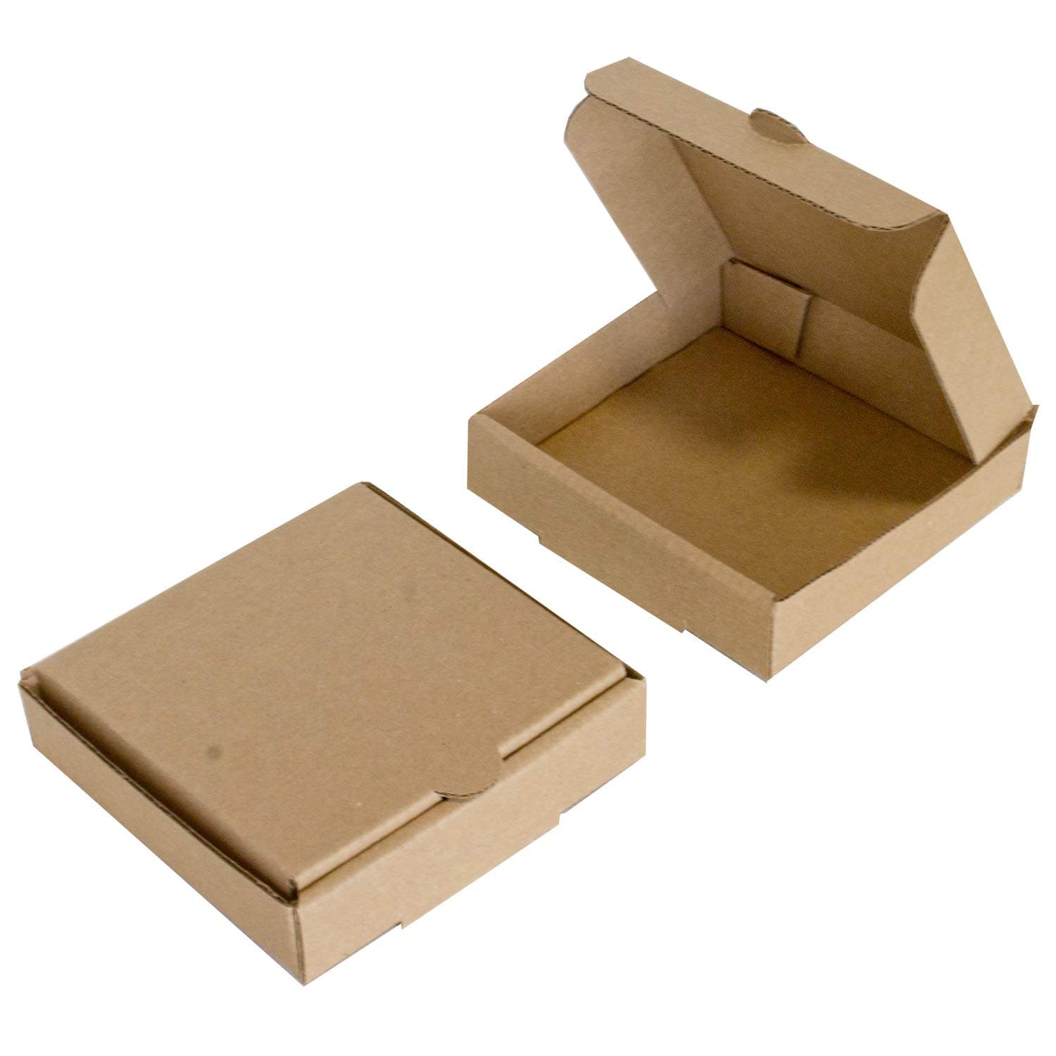 4" Kraft Mini Pizza Boxes (8 Pack) - Chica and Jo Brand - Square Flat Cardboard Boxes 4x4 Inch