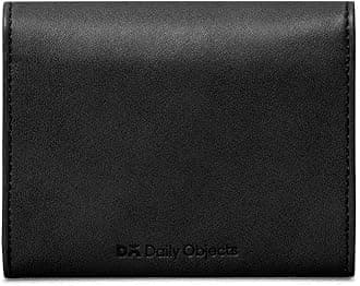 DailyObjects Women's Flip Top Card Wallet, Black, Black Vegan Leather