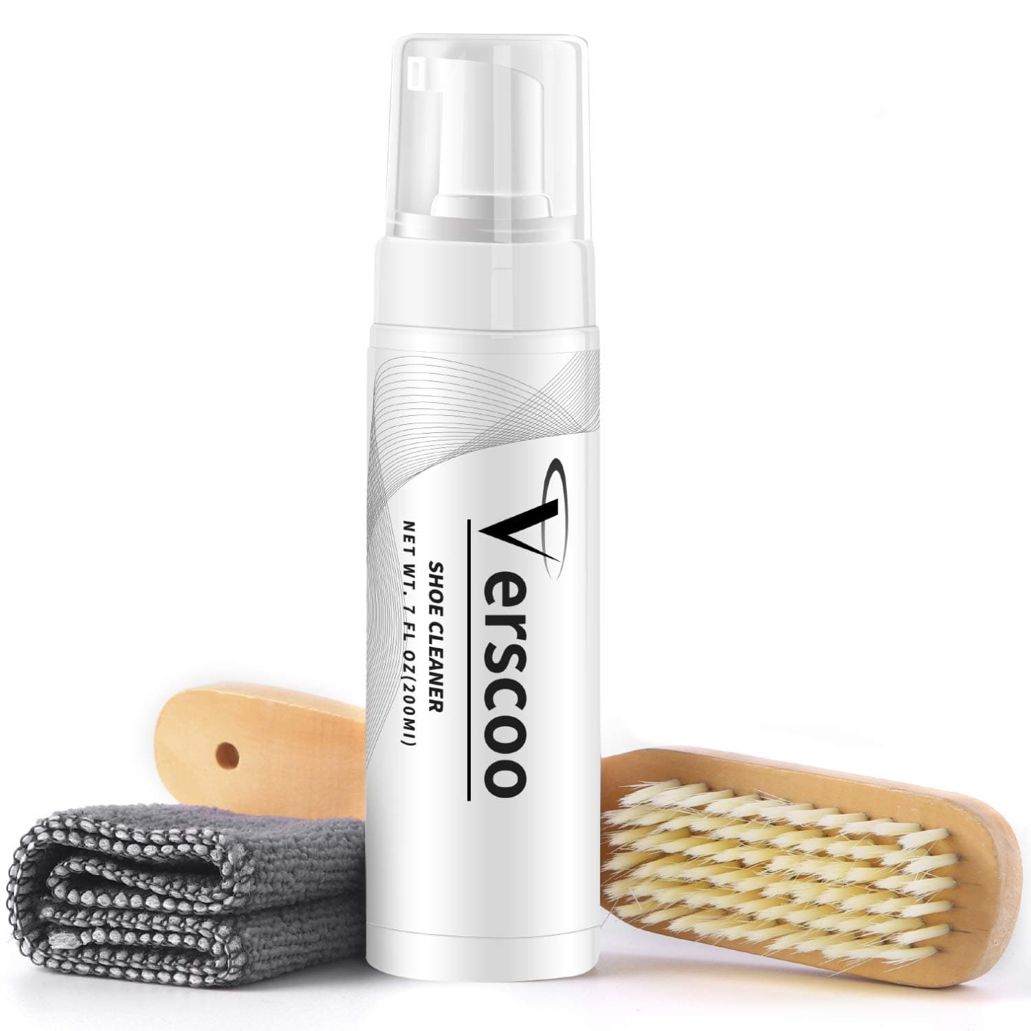 Shoe Cleaner Kit, Verscoo Fabric Cleaner Solution 7 Oz for Leather, Sneaker and Mesh Shoes