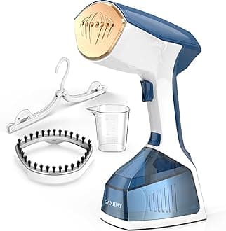 Steamer for Clothes, 1600W Handheld Clothes Steamer with 360ml Tank, Fast Heat-Up Portable Garment Steamer with LCD, Auto-Off, 2 in 1 Fabric Wrinkle Removes with Folding Hanger and Brush