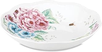 Butterfly Meadow Hydrangea Individual Pasta Bowl, White