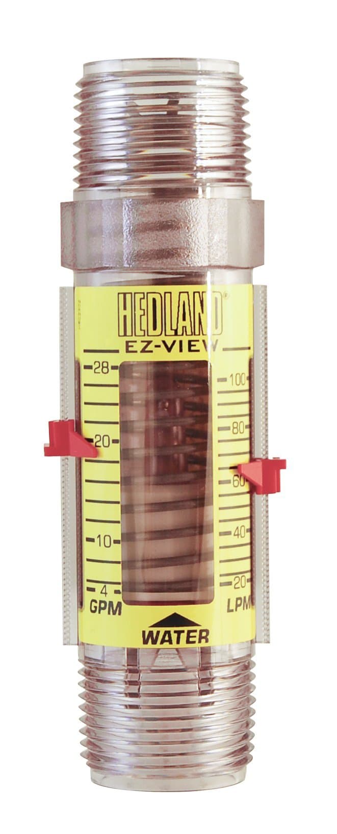 HedlandH621-028 EZ-View Flowmeter, Polysulfone, For Use With Water, 4.0 - 28 gpm Flow Range, 1" NPT Male