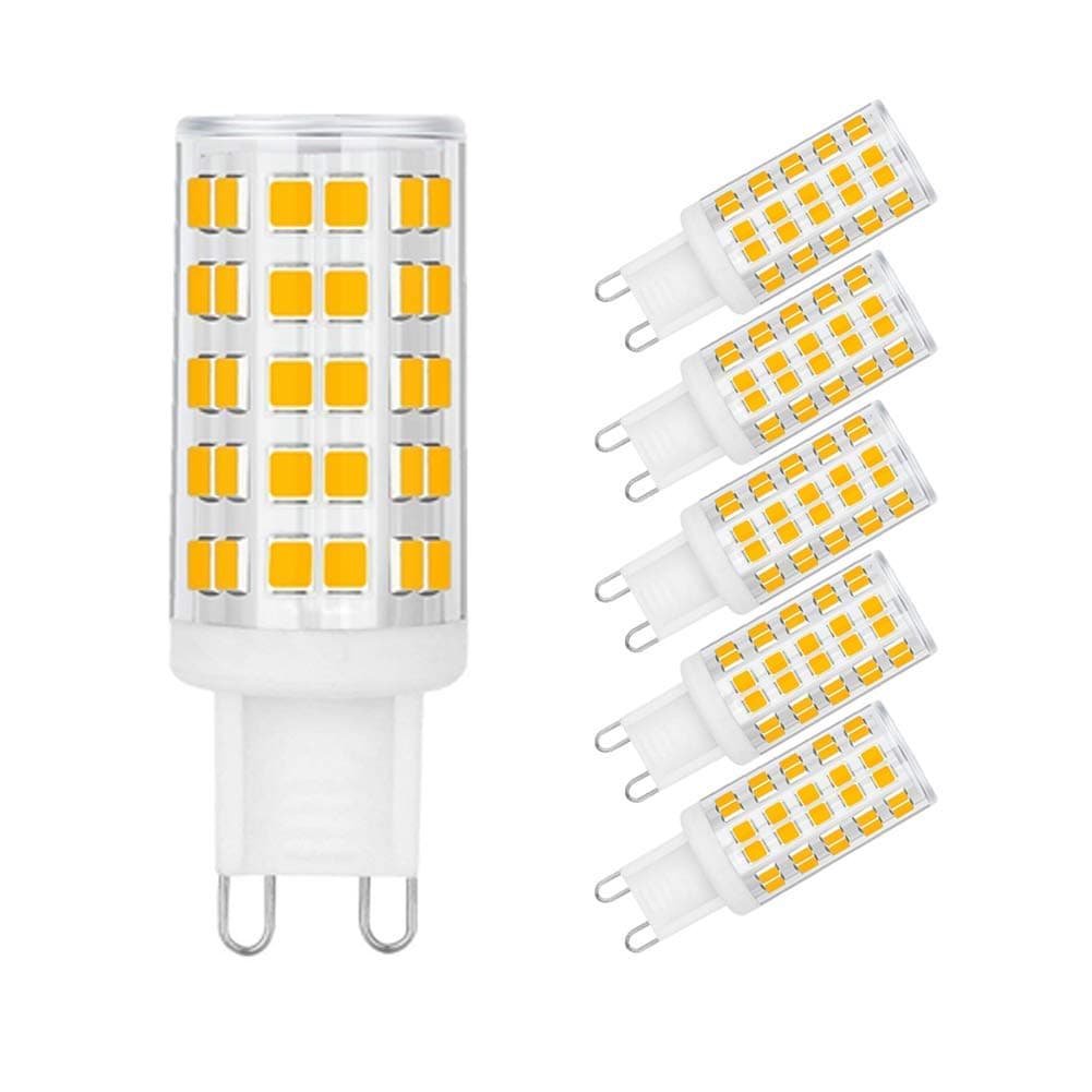 G9 LED Bulbs Dimmable 6W (60W Halogen Bulb Equivalent), Warm White 3000K, 110V-130V, 500LM Bi Pin for Home Lighting, 6Packs