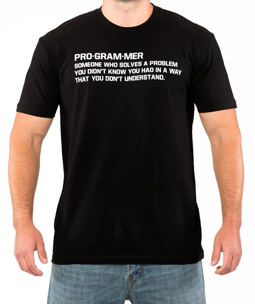 Programmer Funny Computer Nerd T-Shirt M Black