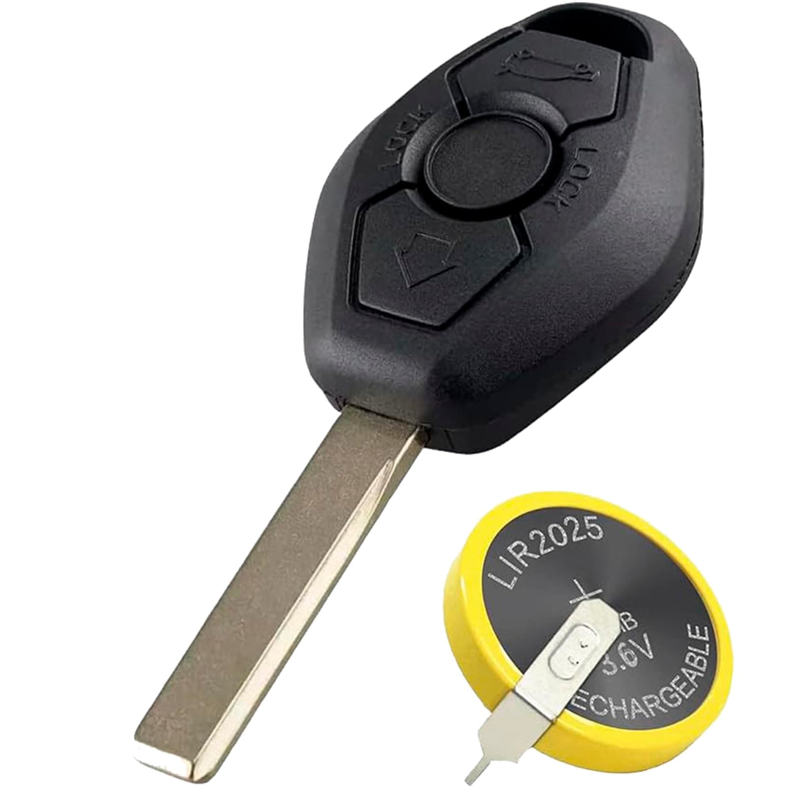 3 Buttons Car Key Case For BMW 3 5 7 Series M5 X3 X5 Z3 Z4 E36 E38 E39 E46 E60 E53 E63 E85 E52 E83 E90 Remote Key Shell Cover with LIR2025 Re-chargeable Battery HU92 Blade