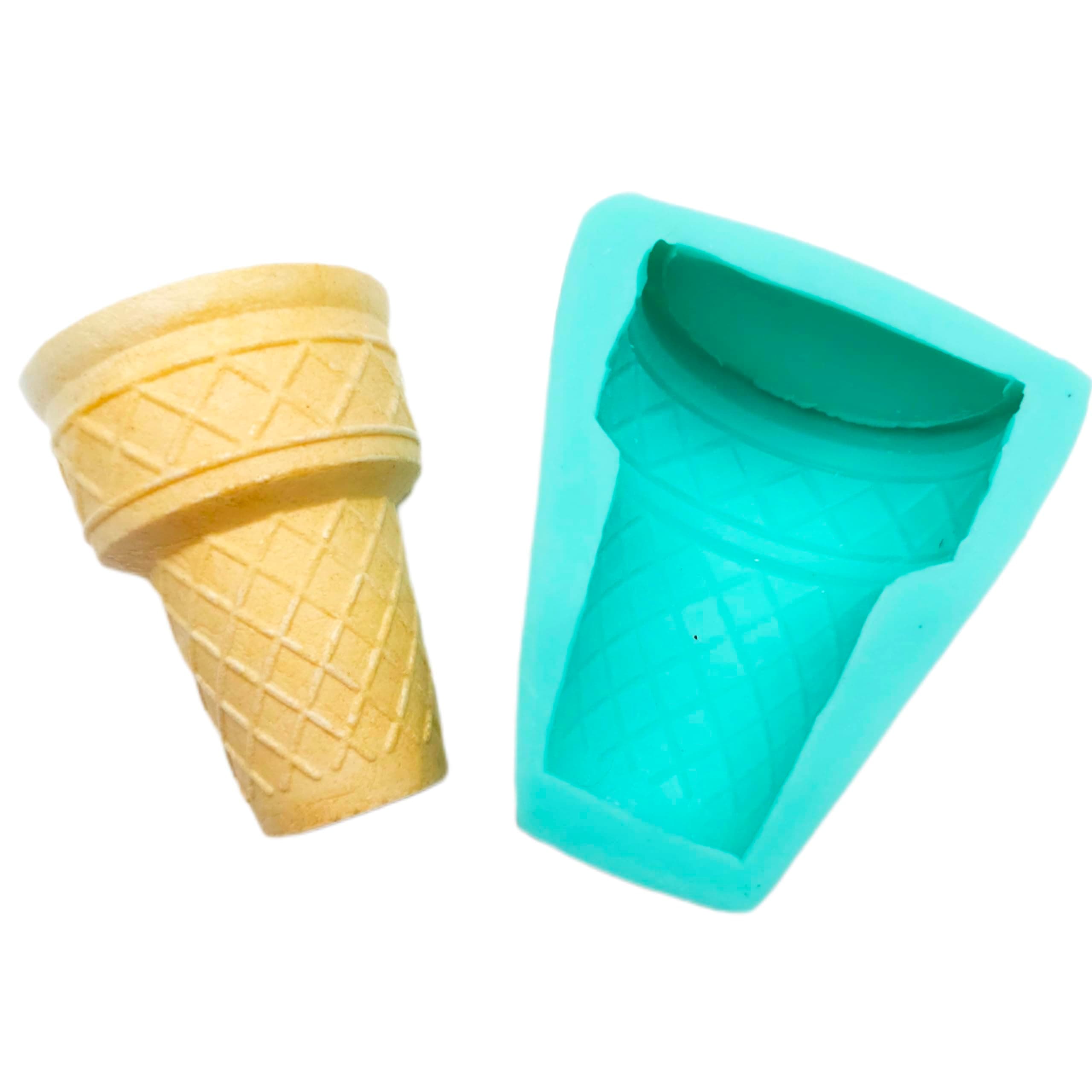 Ice cream half cone silicone mold, realistic ice cream cone flexible silicone mold