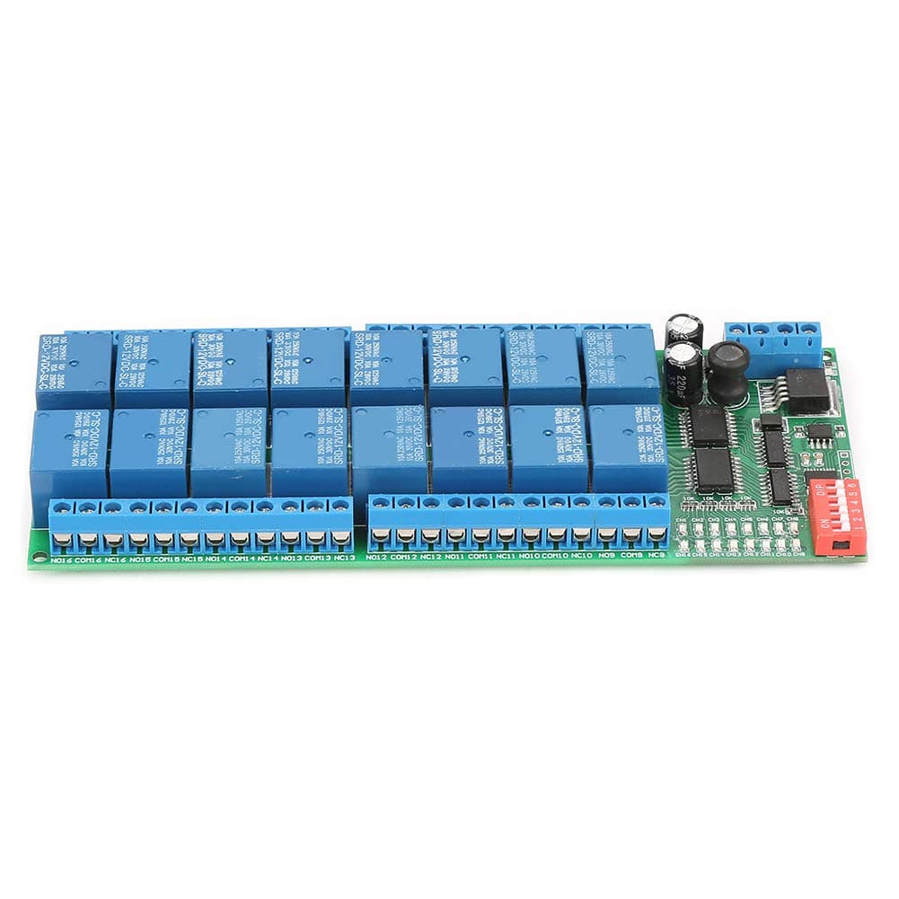 DC 12V Relay Module 16 Channel MODBUS RTU RS485 Relay Module Board PLC Controller Serial Port Switch