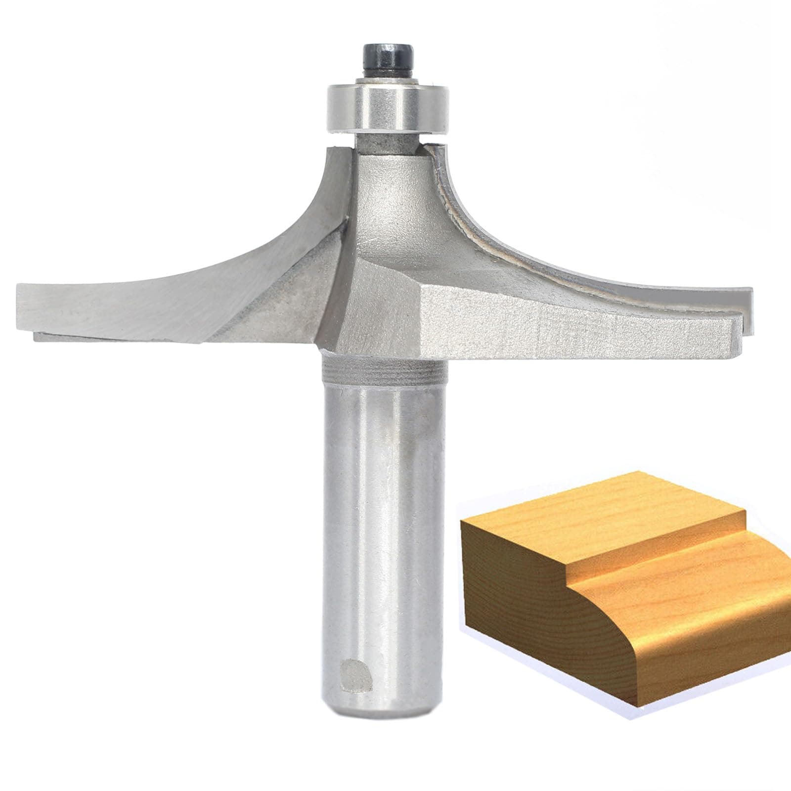 Table Edge and Handrail Router Bit,1/2 Inch Shank,Cutting Depth 1-1/4 Inch,Extra Large 3 Inch Thumbnail Edge Cutters, Carbide Tipped 2 Flute, for Wood Table Profiling,Molding,Edging