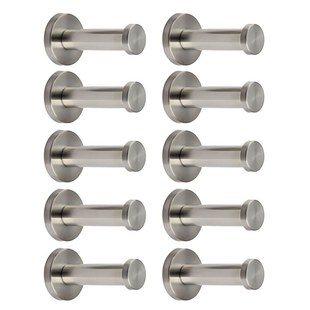 Stainless Steel Hook Robe Coat Towel Hooks Wall Hook(2" 10-Pack)