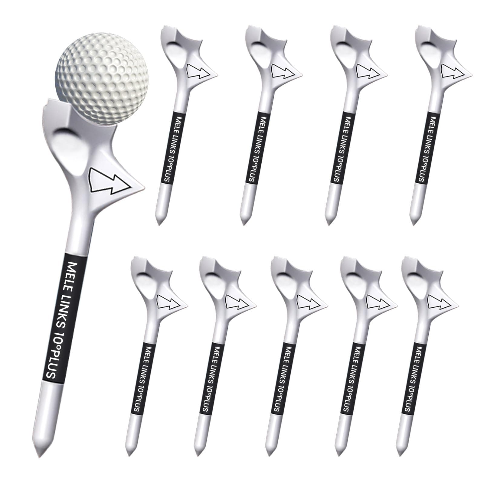 – 10 Pcs Golf Tees, Durable 10° Golf Tees Plastic, Personalised Low Resistance Golf Tee and Increase Distance Golf Accessories