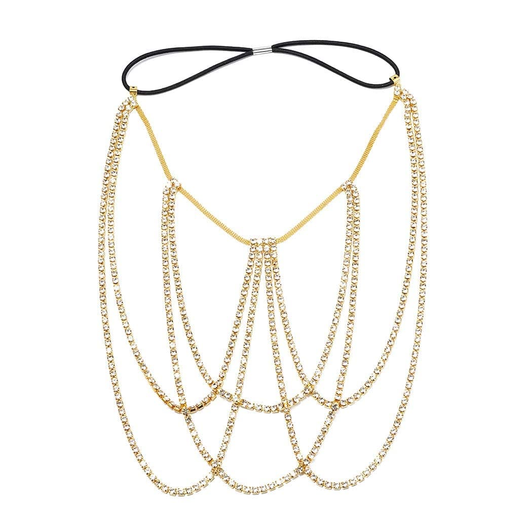 MAKINGTEC Leg Chain, Crystal Leg Chain Glitter Body Chains Beach Party Club Thigh Chain Fashion Body Jewelry Accessory for Women and Girls Bikini Body Accessories Jewelry for Women (Gold)