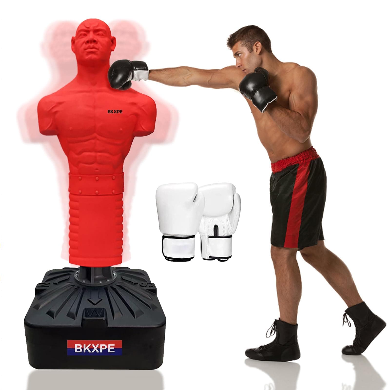Bob Punching Dummy, Durable Silicone Punching Bag with Large Stable Base for Adults & Kids, Freestanding Training Target for Boxing, Taekwondo, MMA, Home Gym