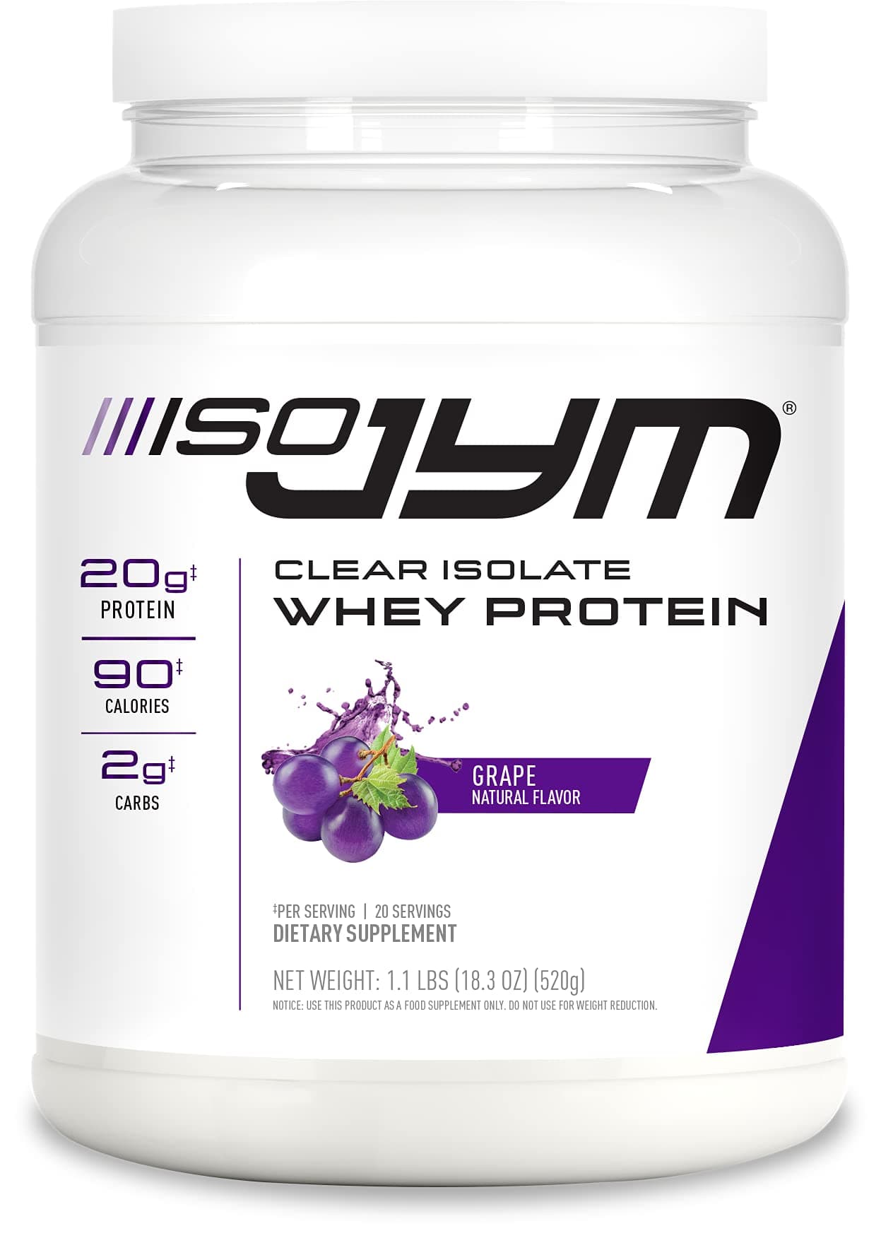 ISO JYM 20 Servings - Grape & Bombsicle Clear Whey Protein Isolate Bundle
