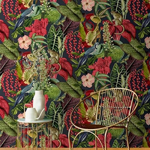 Amazon Wallpaper Black/Red GranDeco JF2201