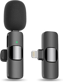 MAYBESTA Bluetooth Mini Microphone for iPhone, iPad - Wireless Lavalier Lapel Mic for Video Recording - Clip on Shirt Phone Microphones for Tiktok YouTube Interview Podcast
