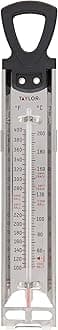 Taylor Precision Products Stainless Steel Candy Deep Fry Food Cooking Kitchen Thermometer, 12 Inches