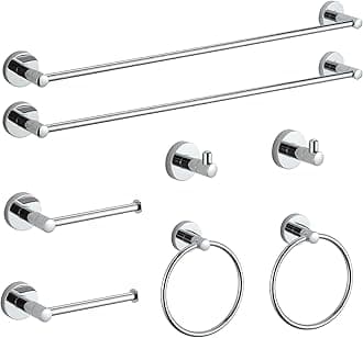 BGL Bathroom Hardware Set Chrome Bathroom Accessory Set Towel Bar 8 Pieces Set