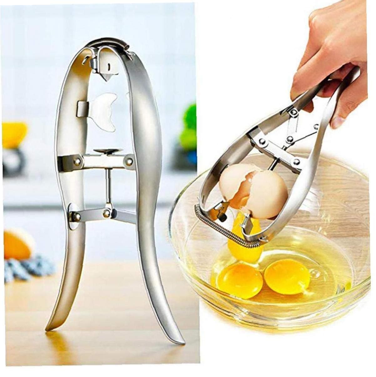 Egg Opener Egg Cracker Eggshell Breaker Egg Cutter, Stainless Steel Egg Separator Kitchen Tools