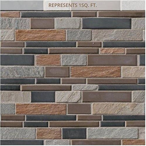 Cobrello Interlocking 12 in. x 12 in. x 8 mm Porcelain and Stone Mesh-Mounted Mosaic Floor and Wall Tile