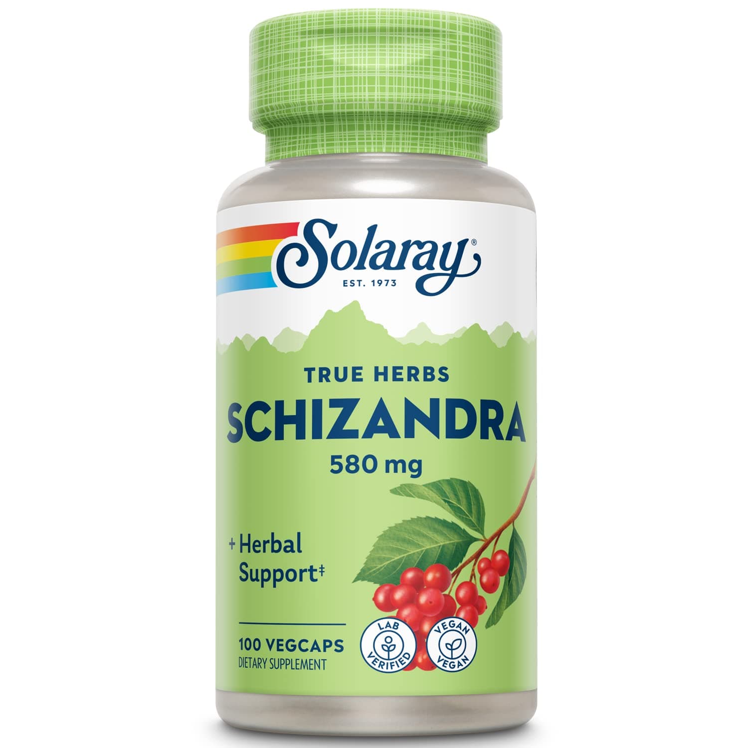 Solaray Schizandra Berry 580 mg - Schisandra Supplement, Pure Schisandra Berry Extract Capsules, Natural Health Support for Women and Men - 100 VegCaps