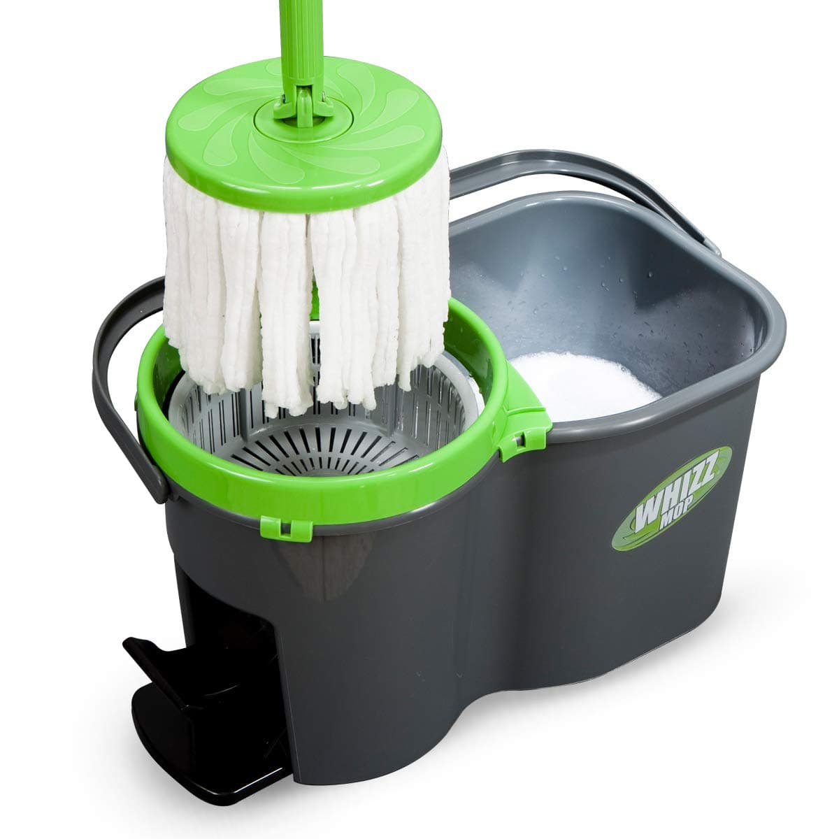 JML Whizz Mop Microfibre 360 - Microfibre spinning mop with a 600 RPM wringing bucket