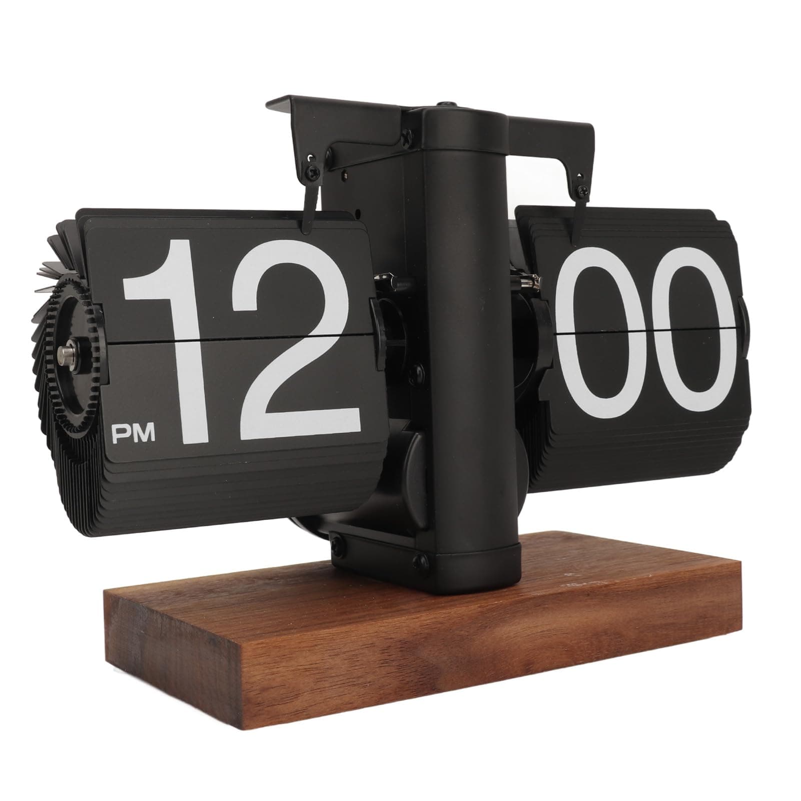 Single Sided Digital Flip Down Clock - Retro Auto Mechanical Desk Clock for Home Livingroom, 24 Hours (Black)