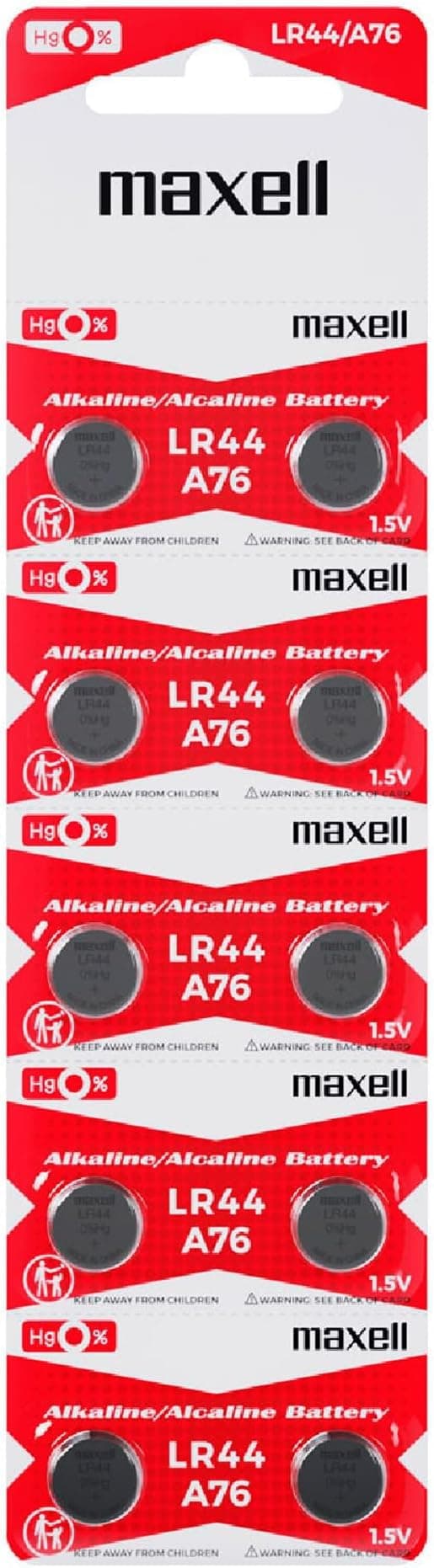 LR44 (A76) Batteries, 10 Count (775011)