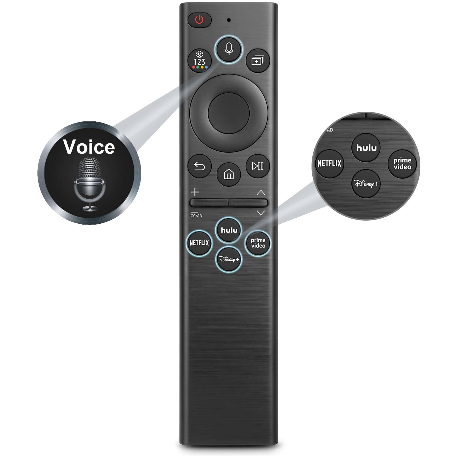 Replacement Voice Remote for Samsung-Smart-TV-Remote for All Samsung Frame UHD OLED QNED Series TVs with Voice Function