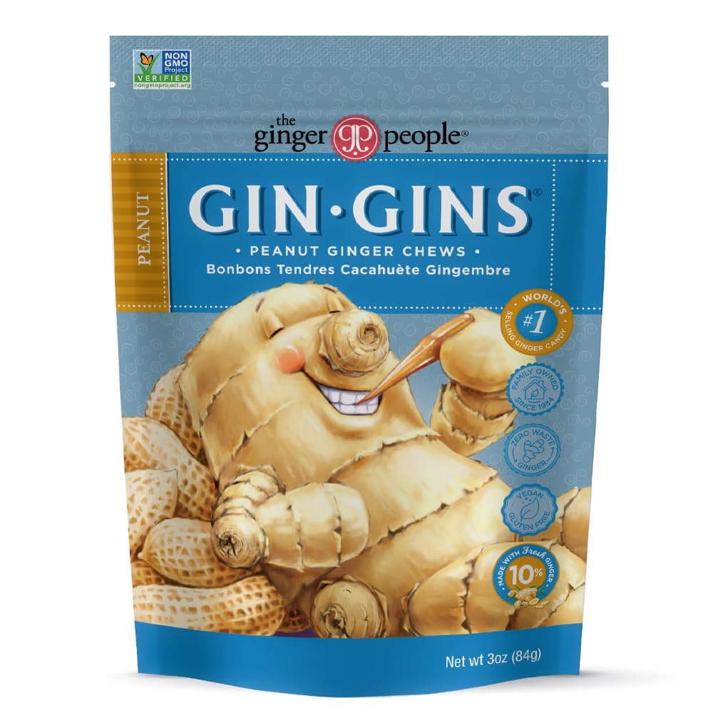The Ginger People, Ginger Chews Peanut, 3 Ounce