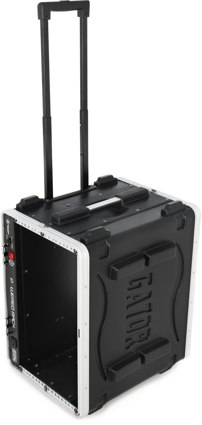 GatorCases Lightweight Molded 4U Rack Case with Built-in Power Supply,Retractable Tow Handle,19.25" depth, 6U (GRR-6PL-US)