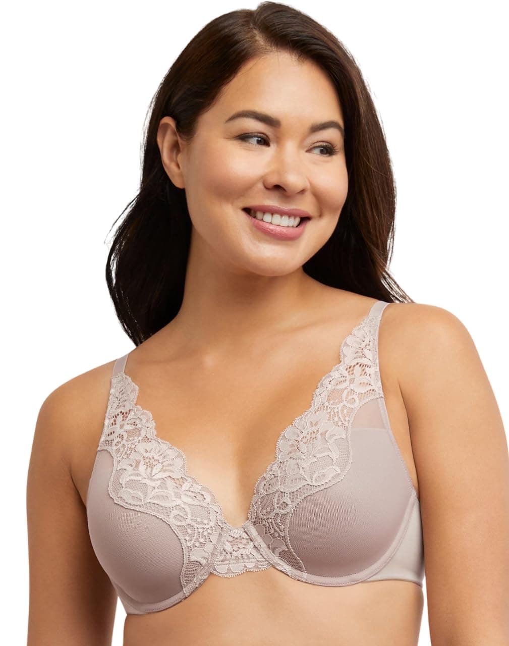 BaliWomen's Lace Underwire, One Smooth U Comfort Stretch Full-Coverage Convertible Bra