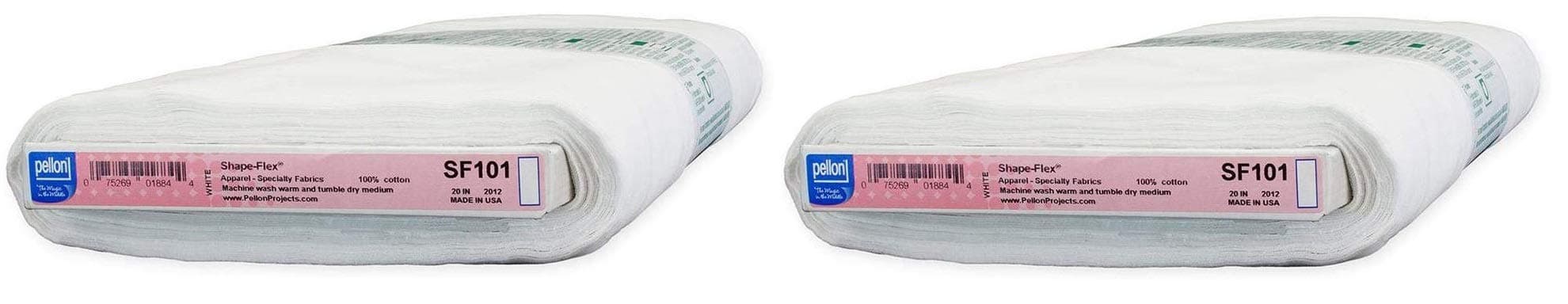 PellonSF101 Shape-Flex Fusible Medium Weight Woven interfacing Fabric, White, Fabric by The Yard (Twо Pаck)