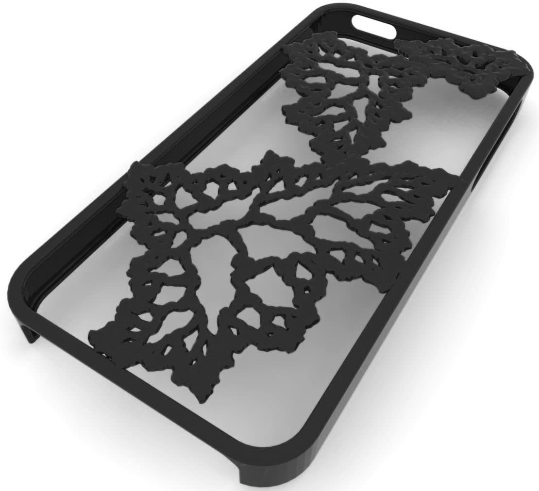 3D Printed Fractal Leaves iPhone 5 Case, Black