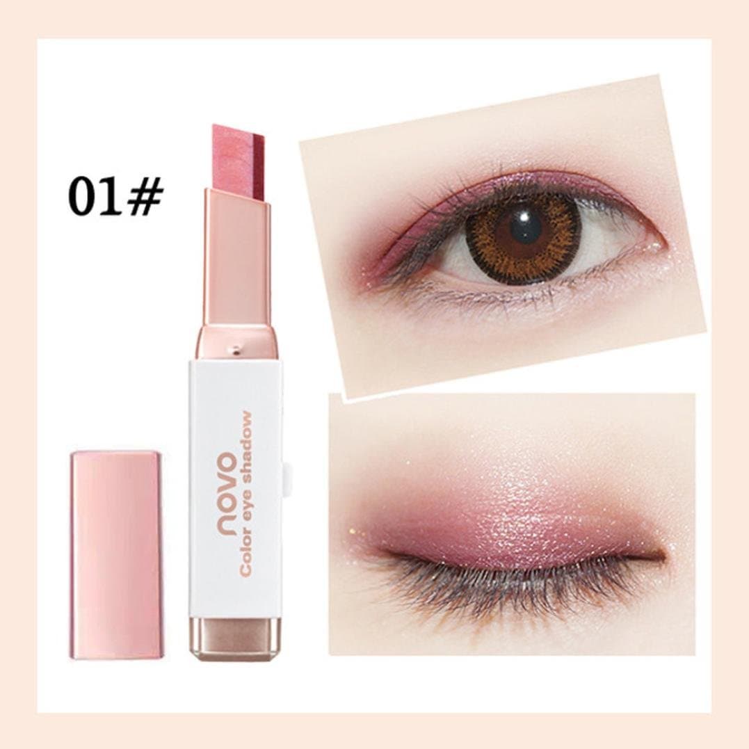 Rawdah Gradient Two-Color Eye Shadow Stick Shimmer Palette Eye Cream Pen (A)