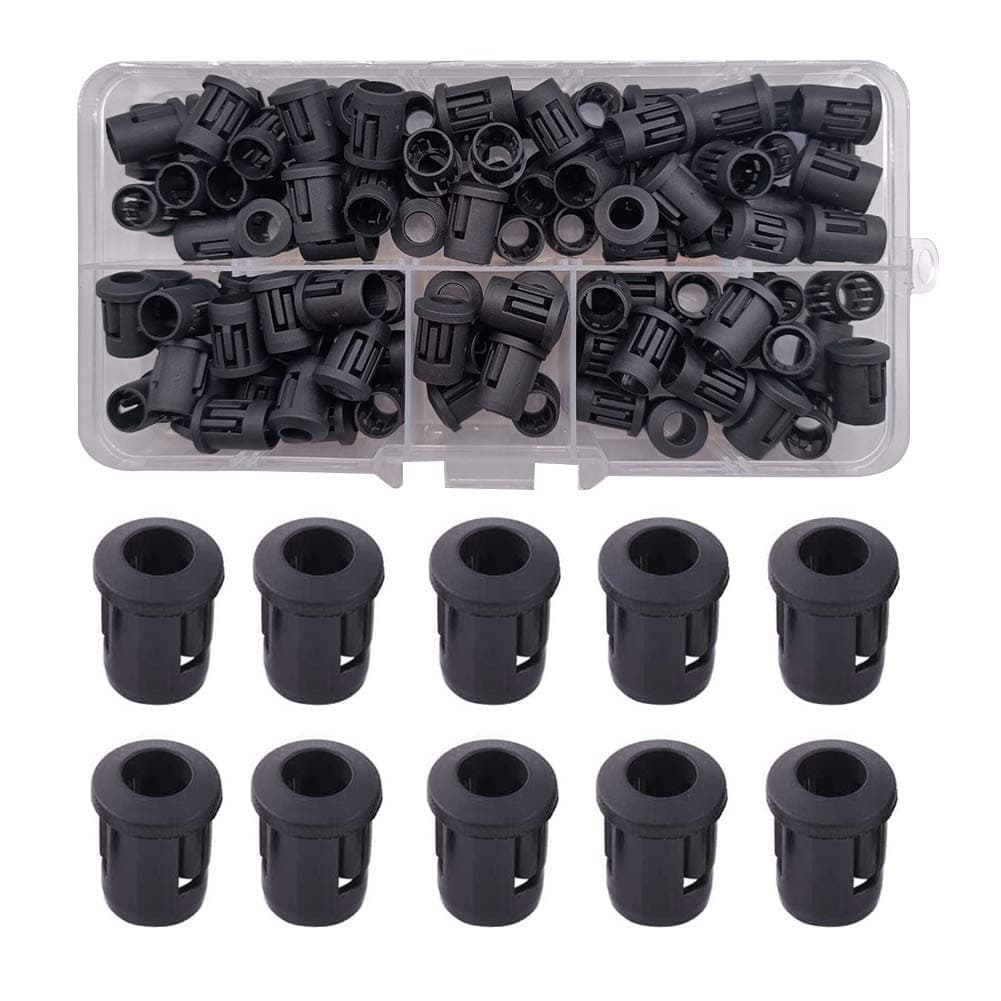 YIXISI100 PCS 5mm LED Plastic Clip Holder, Lamp Socket Diode Holder, Black